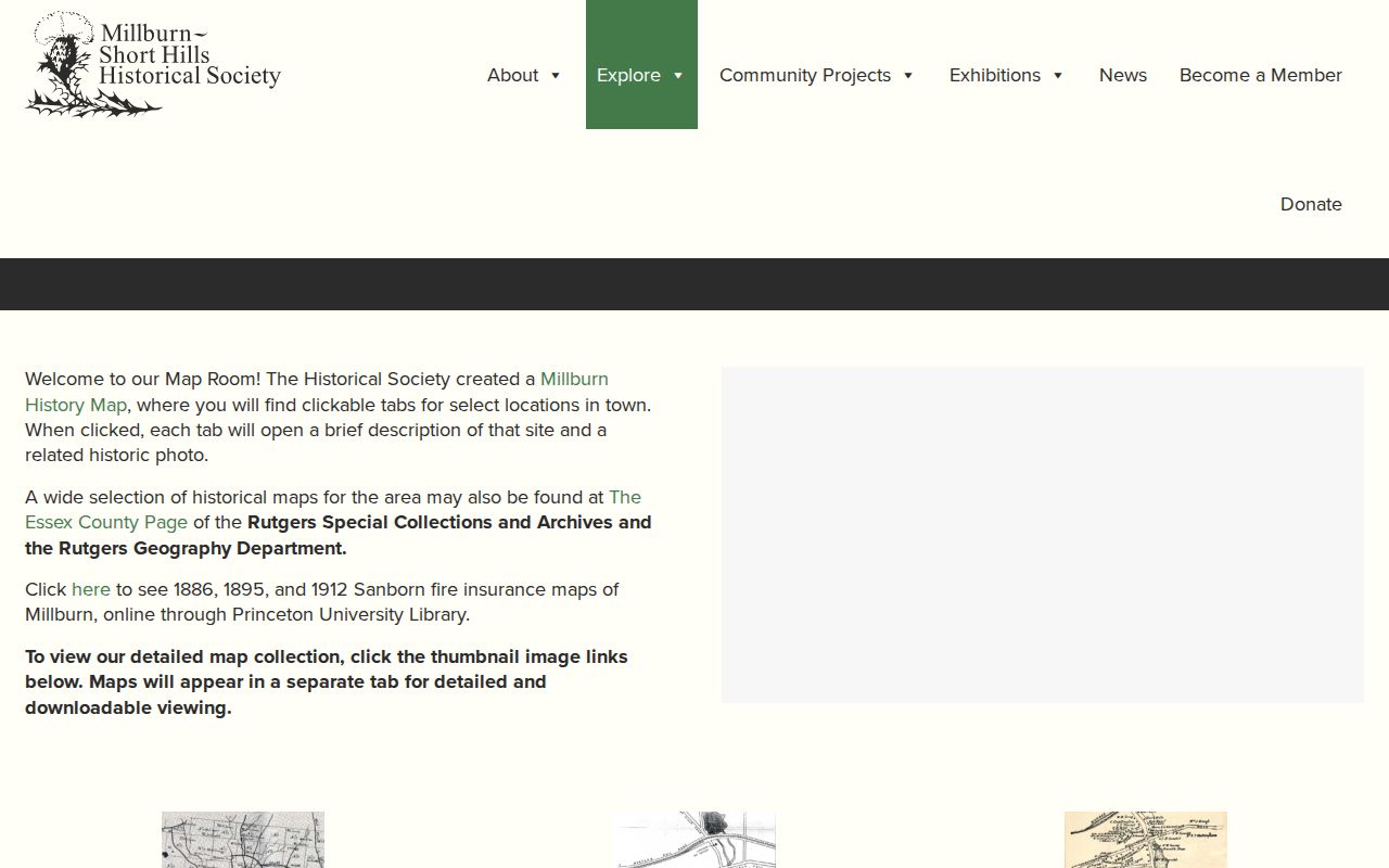 Millburn previous residents historical map resources in the Map Room