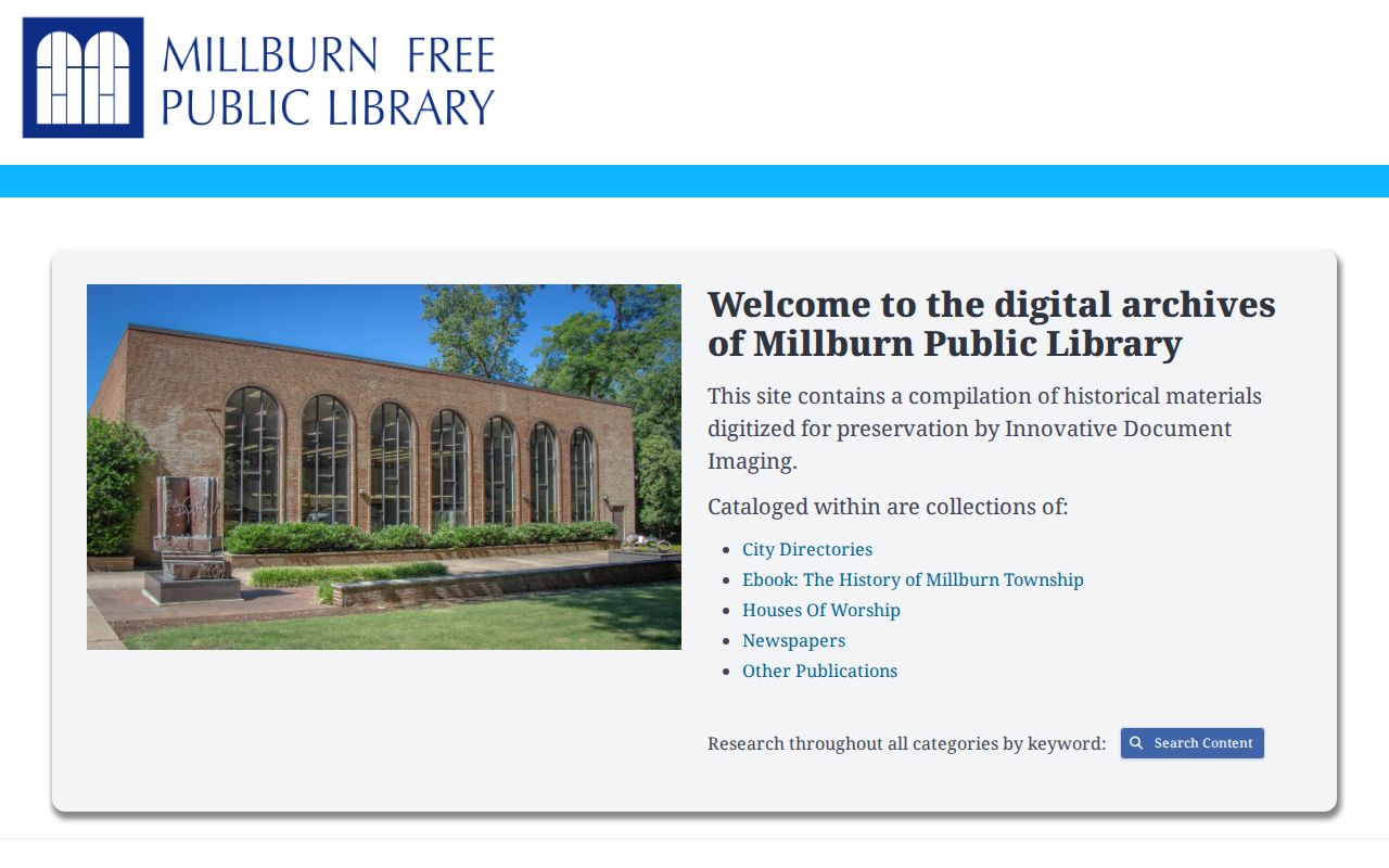 Millburn residents directory library digitized collections